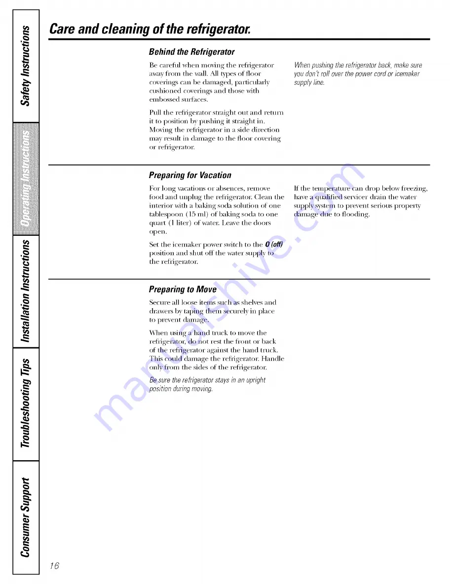 GE DSS25MSSHSS and Owner'S Manual And Installation Download Page 16