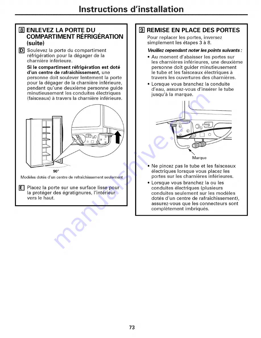 GE DSS25MSSHSS and Owner'S Manual And Installation Download Page 73