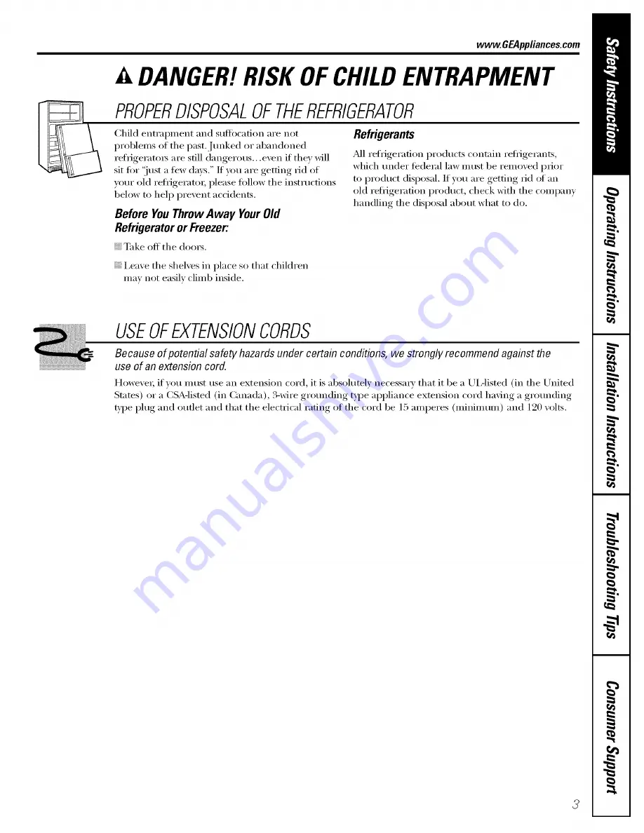 GE DTS18ICSHRWW and Owner'S Manual And Installation Instructions Download Page 3