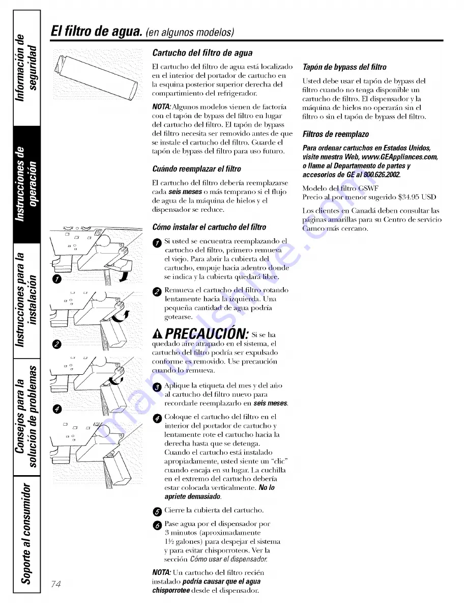 GE DTS18ICSHRWW and Owner'S Manual And Installation Instructions Download Page 74