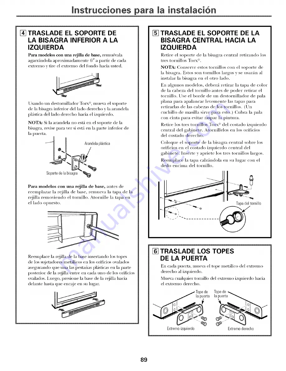 GE DTS18ICSHRWW and Owner'S Manual And Installation Instructions Download Page 89