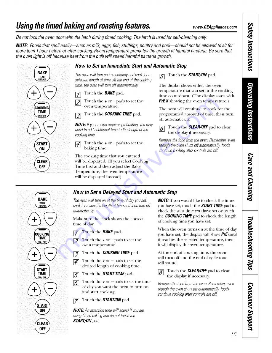 GE EER3000 Owner'S Manual Download Page 15