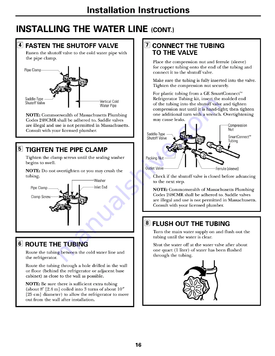 GE GBS18HBPABB and Owner'S Manual And Installation Instructions Download Page 16