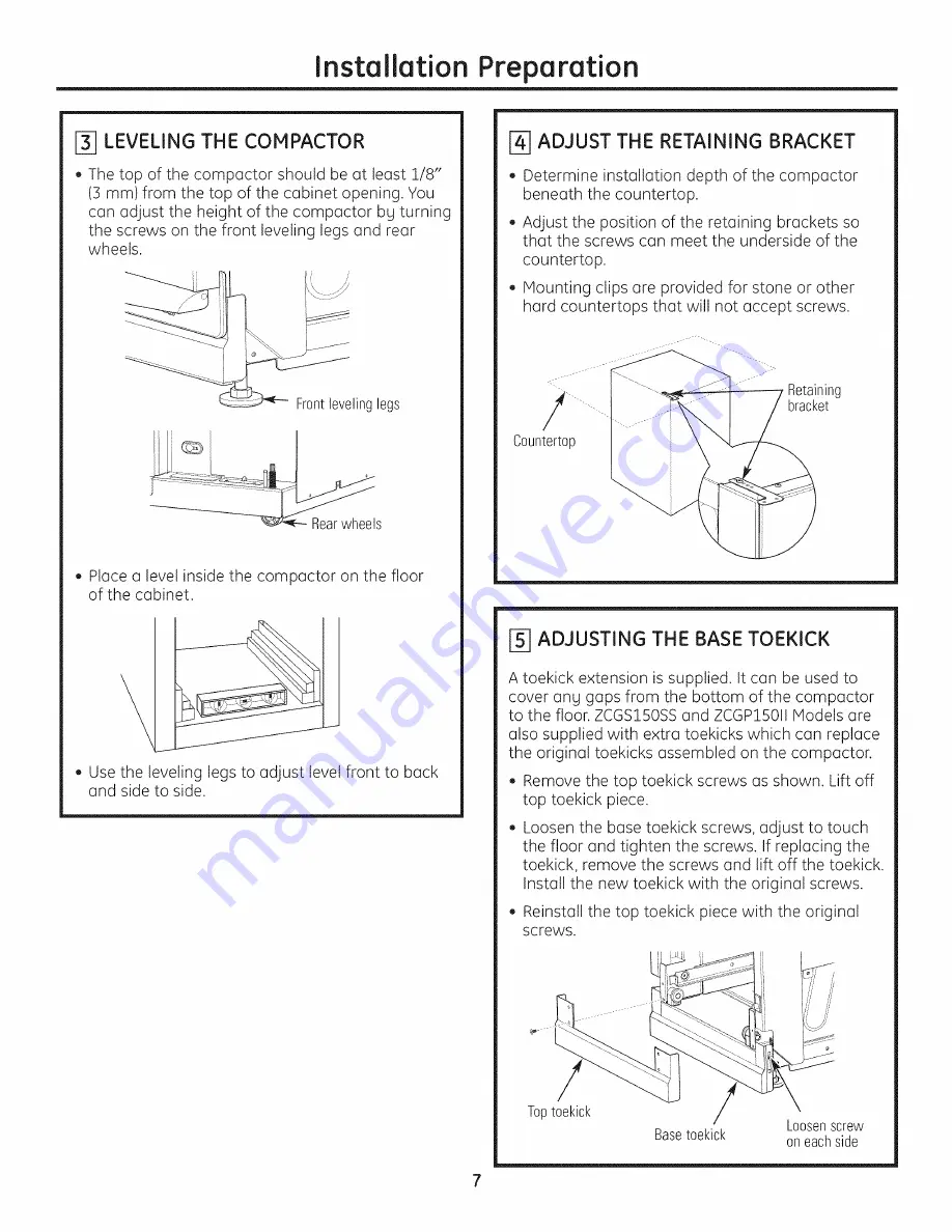 GE GCG1700II Installation Instructions Manual Download Page 7