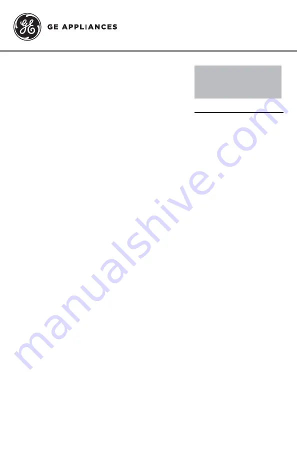 GE GCV06GSNBSB Owner'S Manual & Installation Instructions Download Page 1