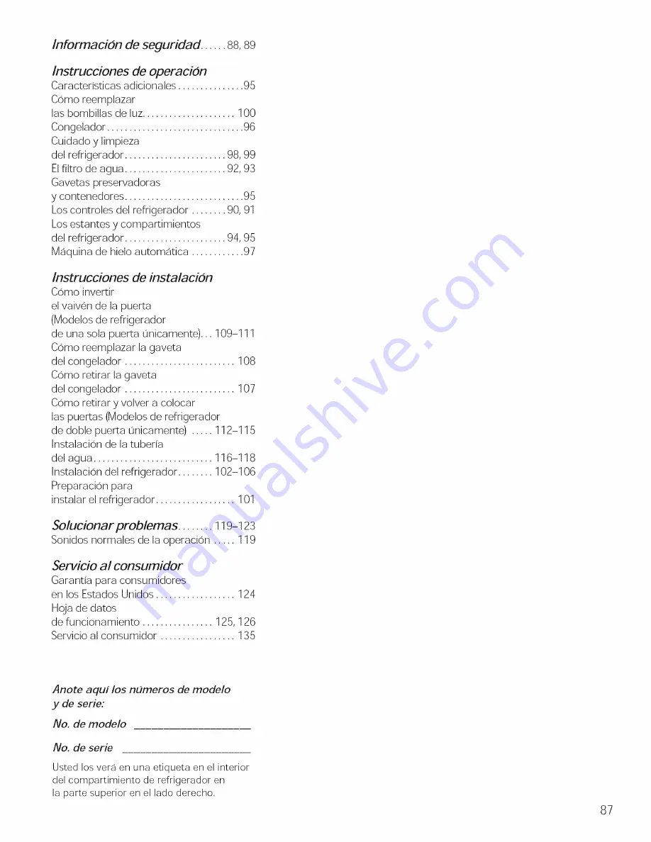 GE GDE20GMHBRES Owner'S Manual And Installation Instructions Download Page 87