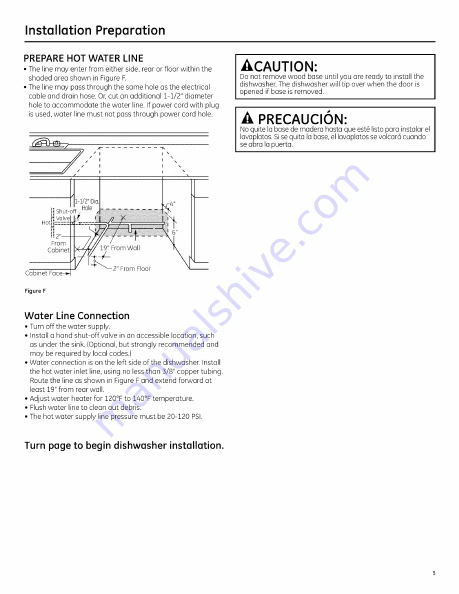 GE GDT550HGD0BB Installation Instructions Manual Download Page 5