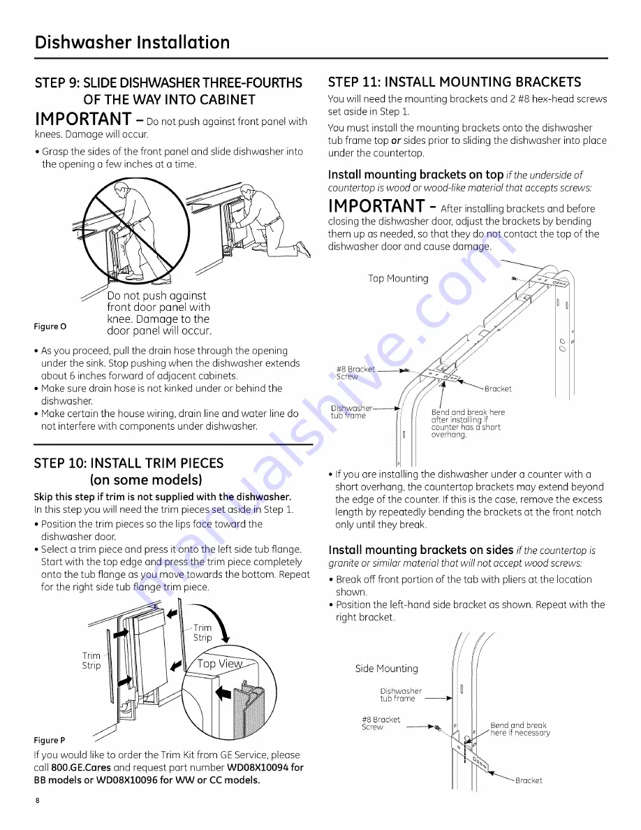 GE GDT550HGD0BB Installation Instructions Manual Download Page 8