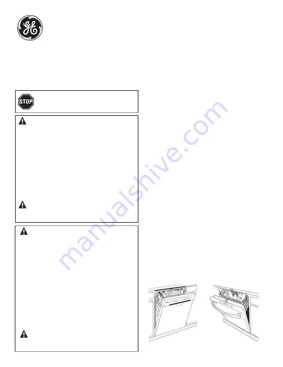 GE GDT550HGDWW Installation Instructions Manual Download Page 1