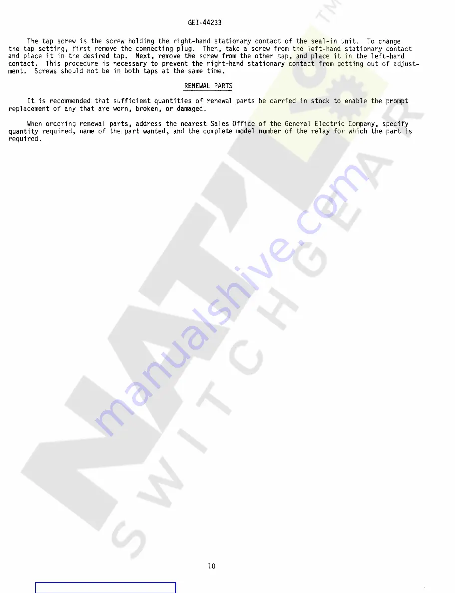 GE GEI-44233 F Instructions Manual Download Page 10