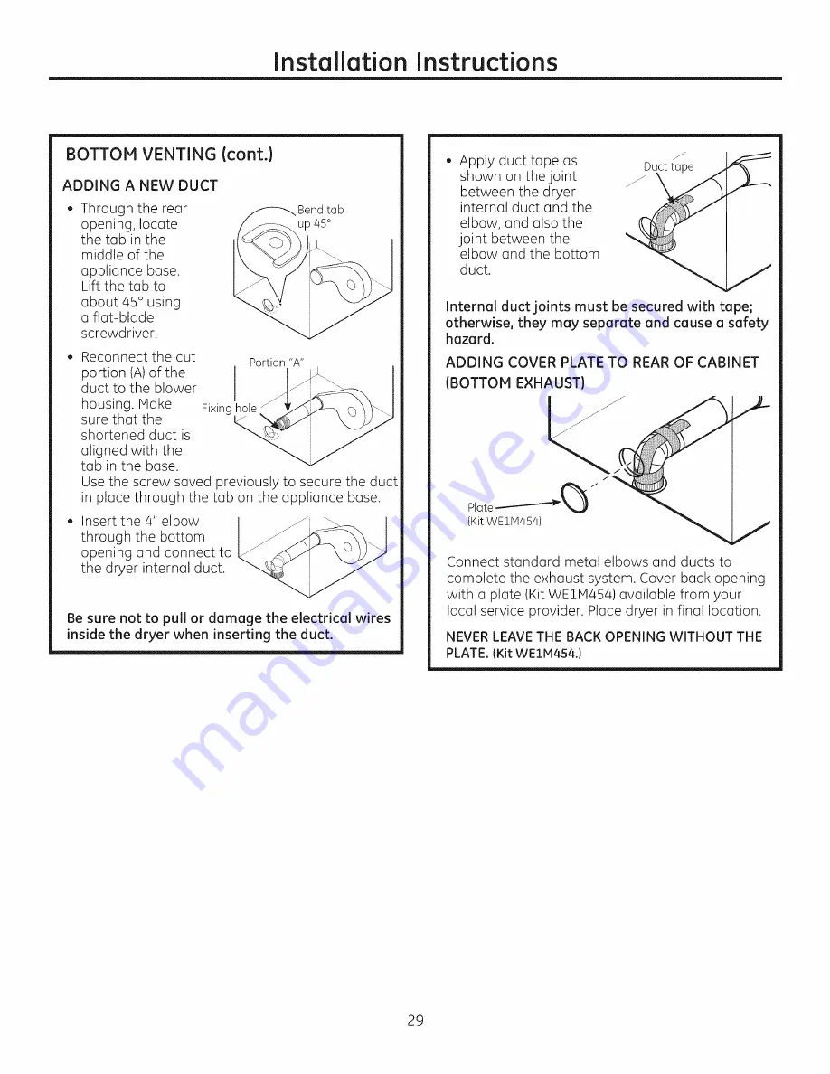 GE GFDR485 Owner'S Manual Download Page 29