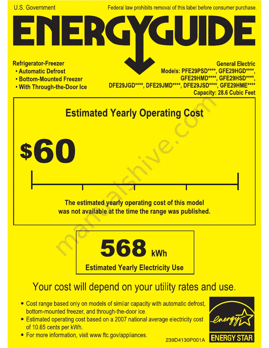 GE GFE29HMEES Energy Manual Download Page 1