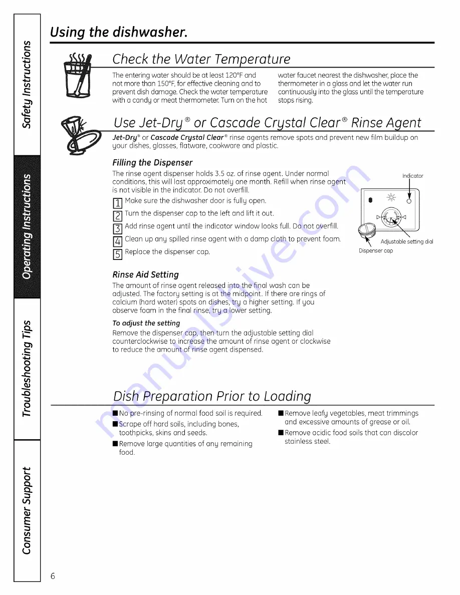 GE GHDA696P Owner'S Manual Download Page 6