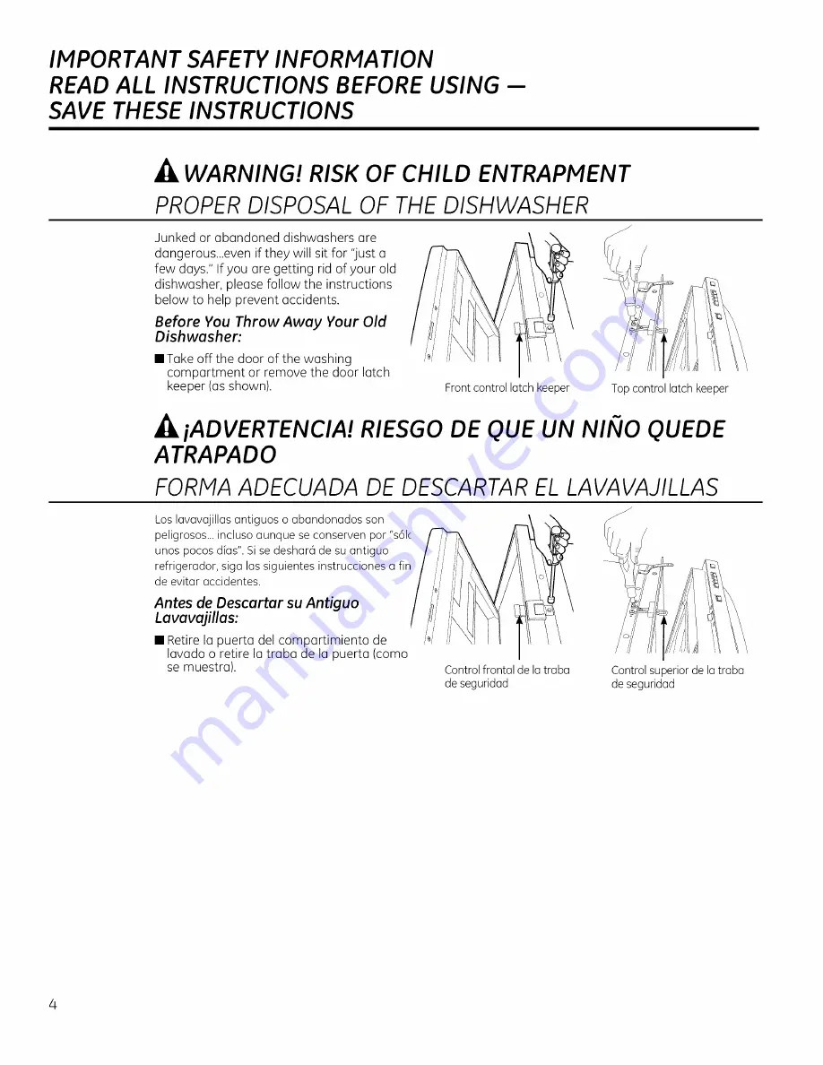 GE GLD5604VWW Owner'S Manual Download Page 4