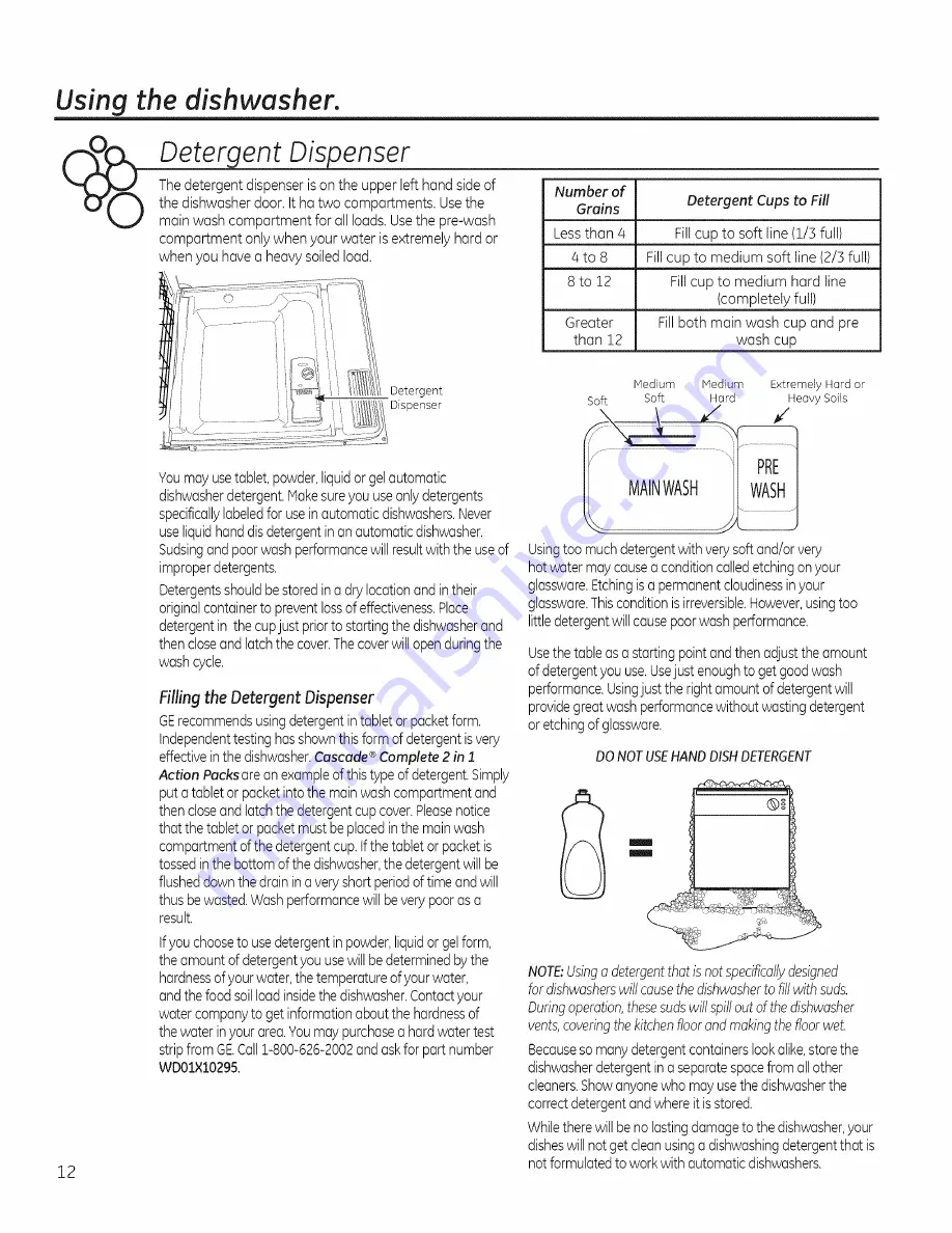 GE GLD5604VWW Owner'S Manual Download Page 12