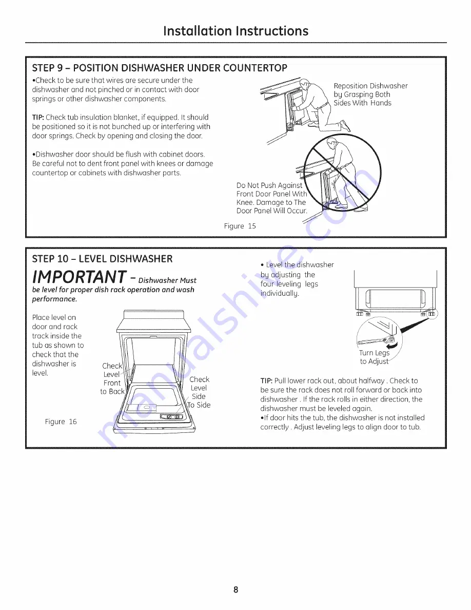 GE GLDT696T00SS Installation Instructions Manual Download Page 8