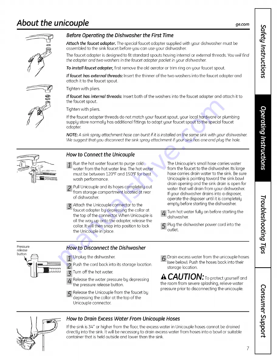 GE GSC3500NWW Owner'S Manual Download Page 7