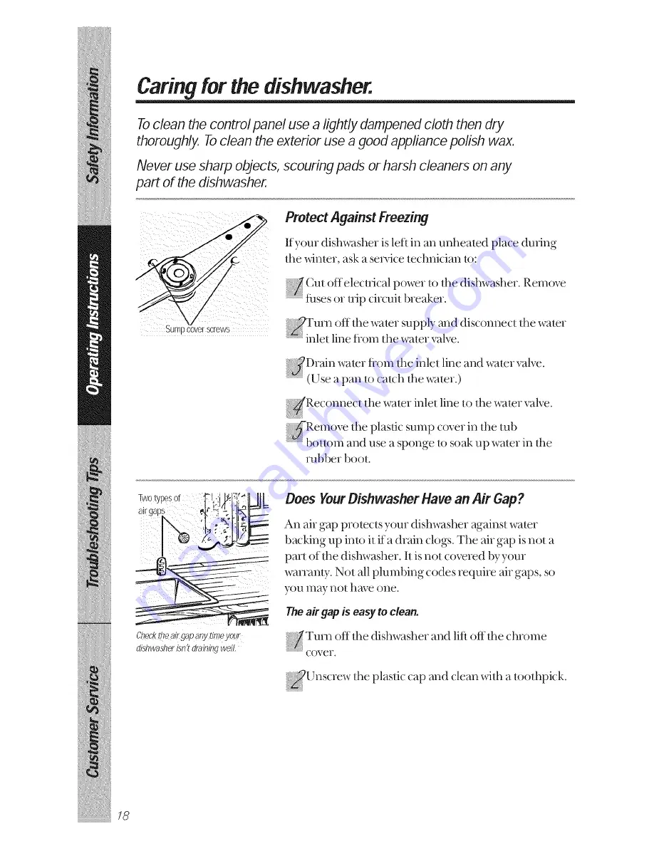 GE GSD1380 Owner'S Manual Download Page 18