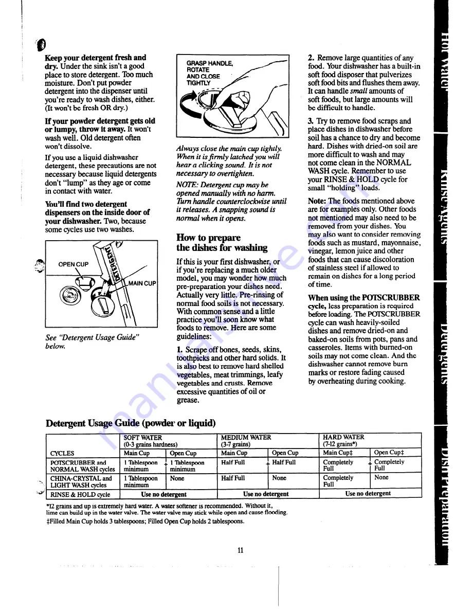 GE gsd2400 Use And Care Manual Download Page 11