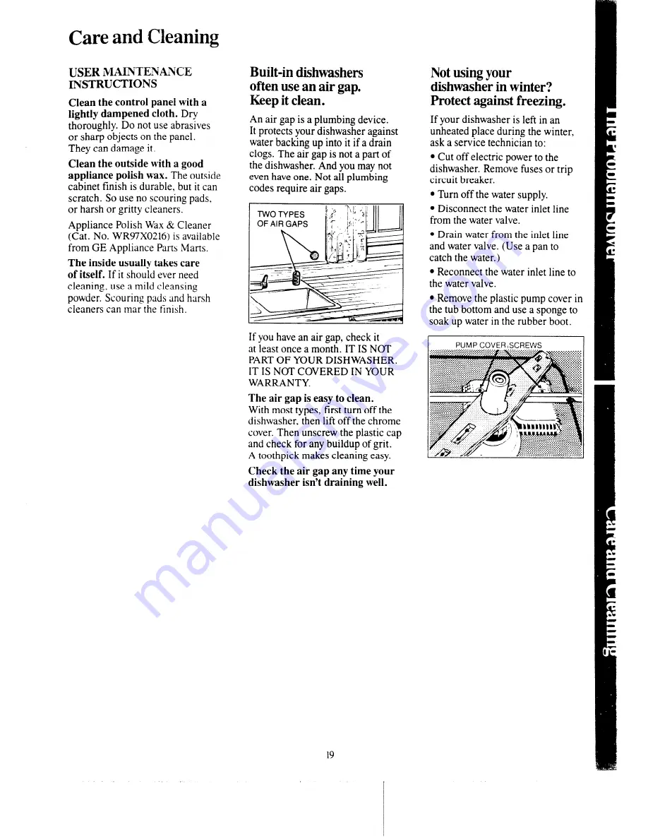 GE gsd2400 Use And Care Manual Download Page 19