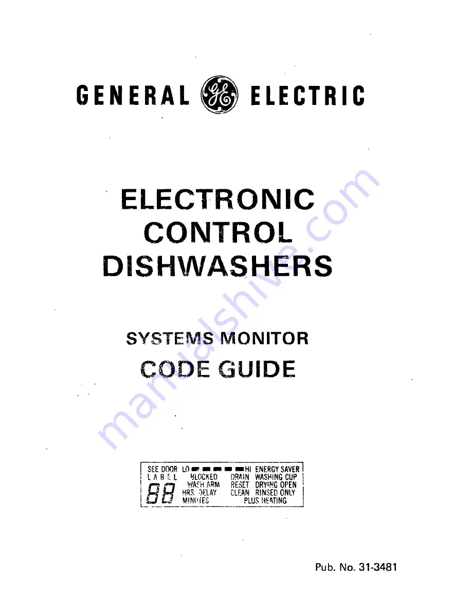 GE GSD2800D Code Manual Download Page 1