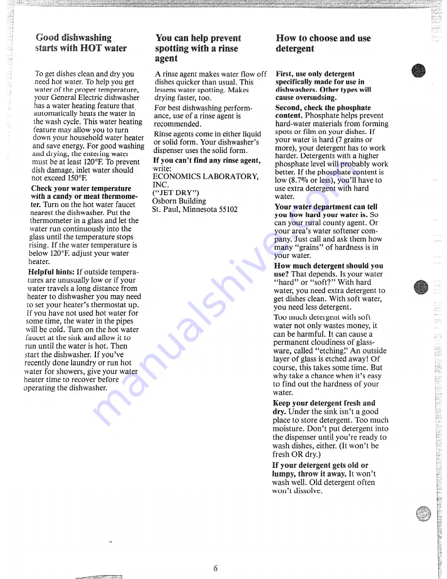 GE GSD400Y-04 Use And Care Manual Download Page 6