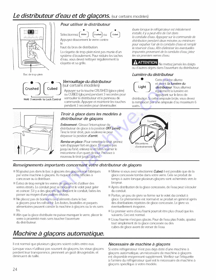 GE GSE25ESHBSS Owner'S Manual And Installation Instructions Download Page 24