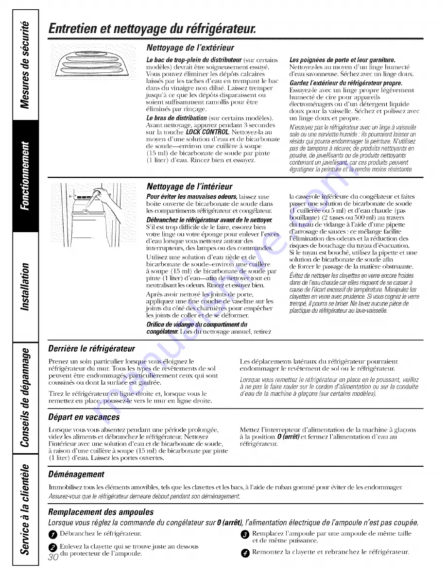 GE GSH22JFTDWW Owner'S Manual Download Page 30