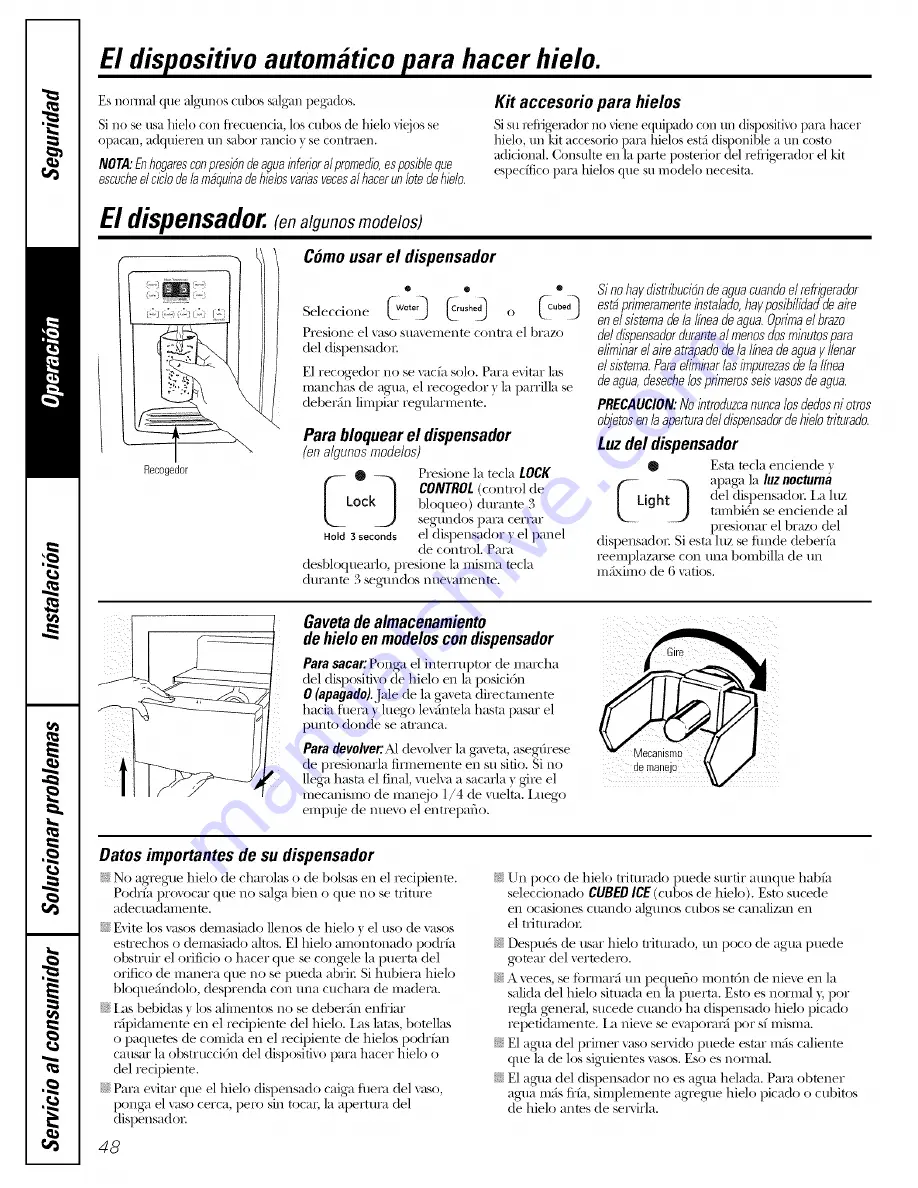 GE GSH22JFTDWW Owner'S Manual Download Page 48