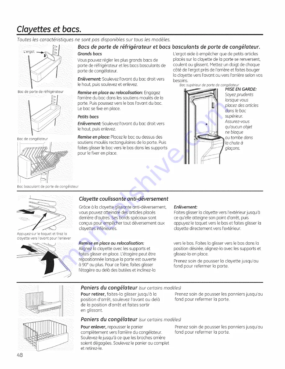 GE GSHS6KGZCCSS Owner'S Manual And Installation Download Page 48