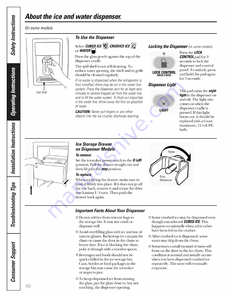 GE GSS25WGMCWW and Owner'S Manual And Installation Instructions Download Page 10