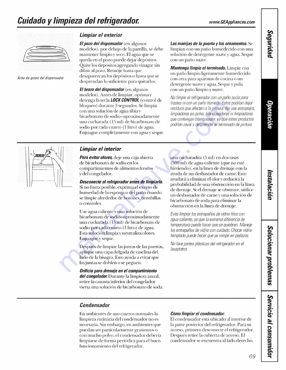 GE GSS25WGMCWW and Owner'S Manual And Installation Instructions Download Page 69