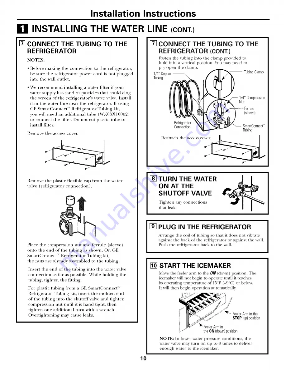 GE GTH16BBXYRCC and Owner'S Manual And Installation Instructions Download Page 10