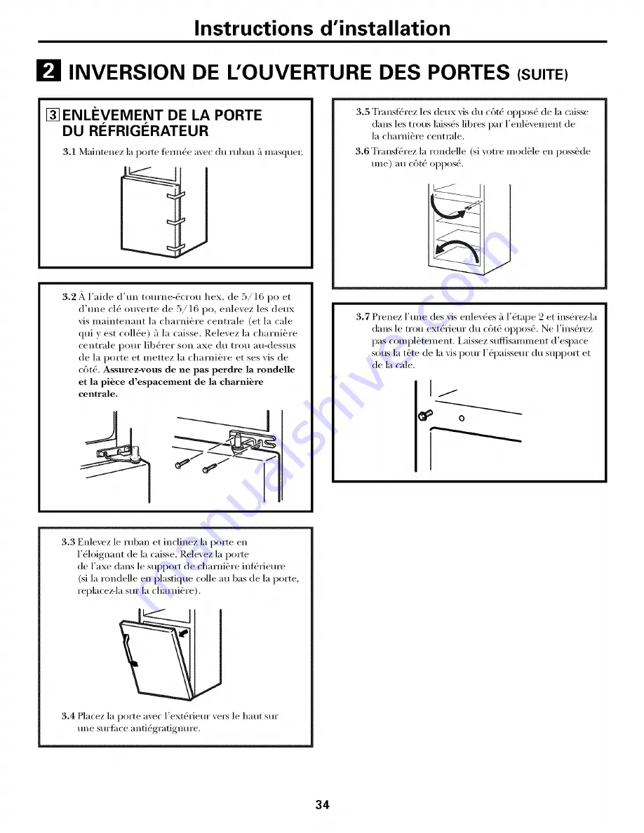 GE GTH16BBXYRCC and Owner'S Manual And Installation Instructions Download Page 34