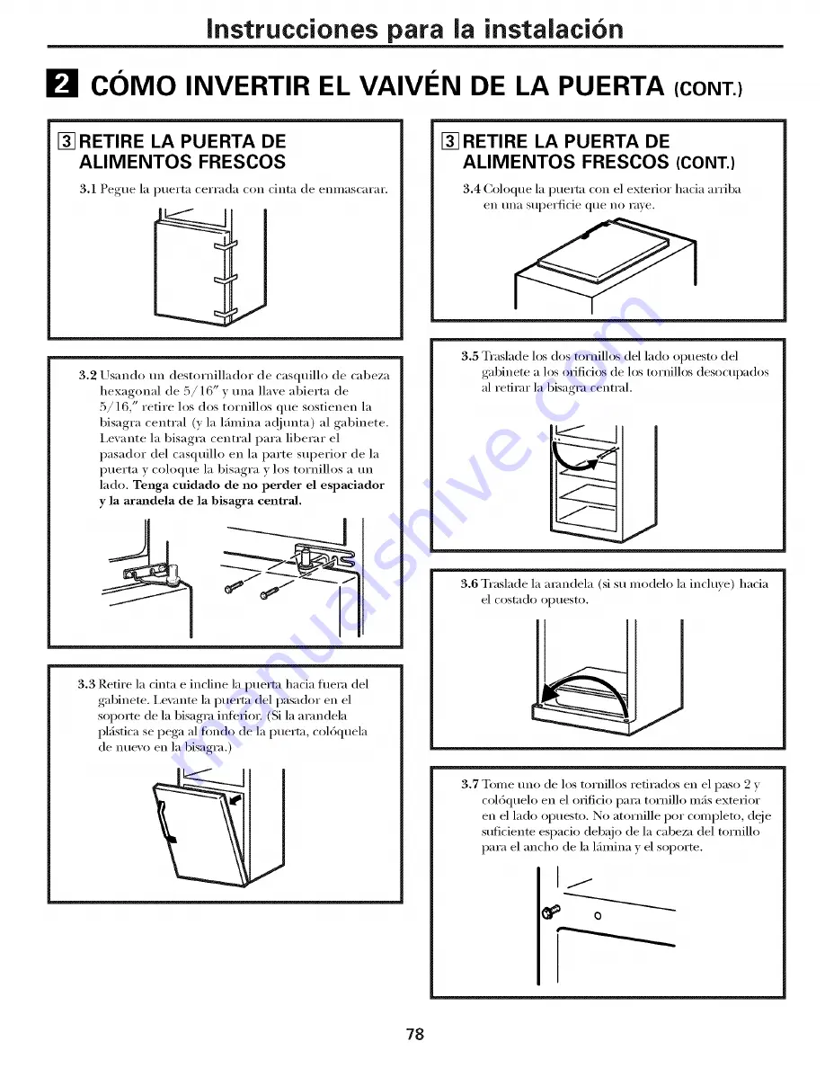 GE GTH18KBXBRCC and Owner'S Manual And Installation Instructions Download Page 78