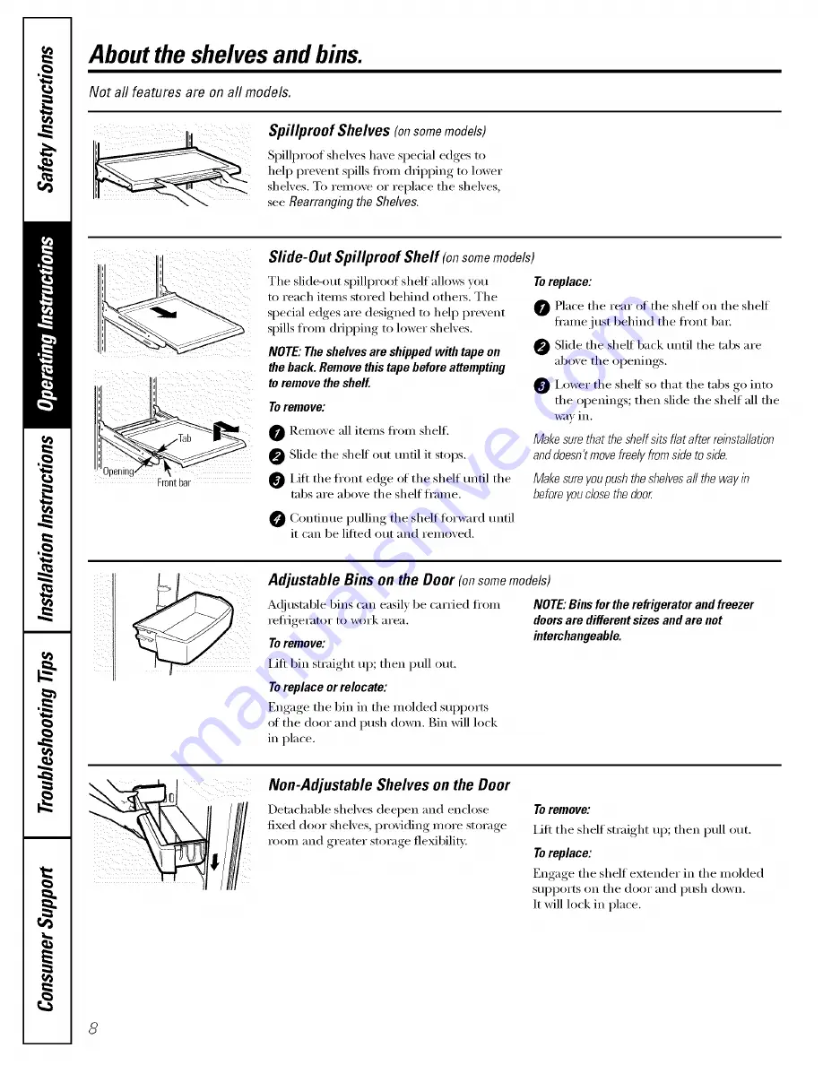 GE GTH18SBXARSS and Owner'S Manual And Installation Instructions Download Page 8