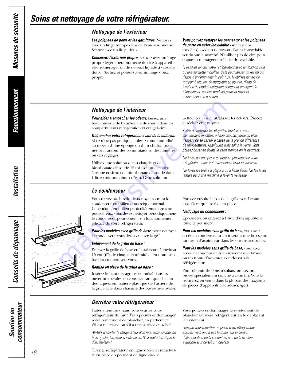 GE GTH18SBXARSS and Owner'S Manual And Installation Instructions Download Page 48