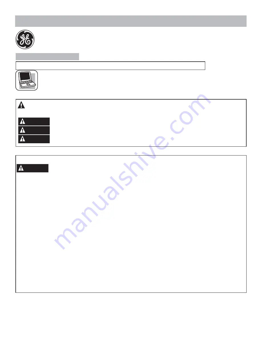 GE GTS16DTHBB Quick Use & Care Download Page 1