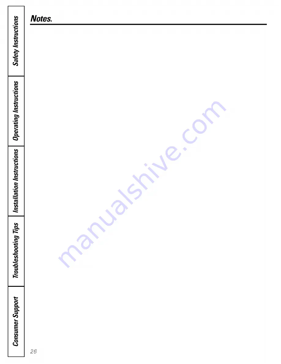 GE GTS18TCSABB and Owner'S Manual And Installation Instructions Download Page 26