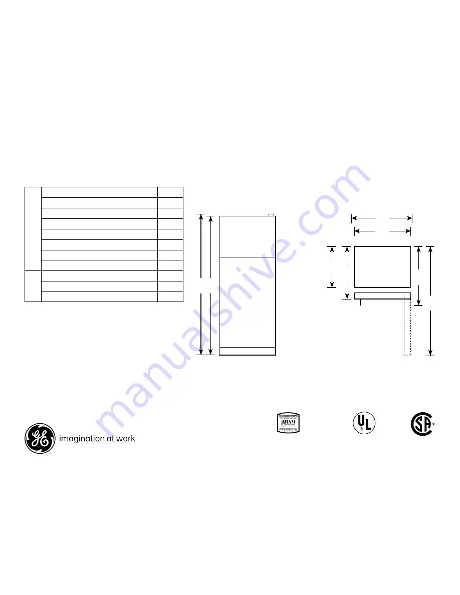 GE GTS21KBXWW Datasheet Download Page 1