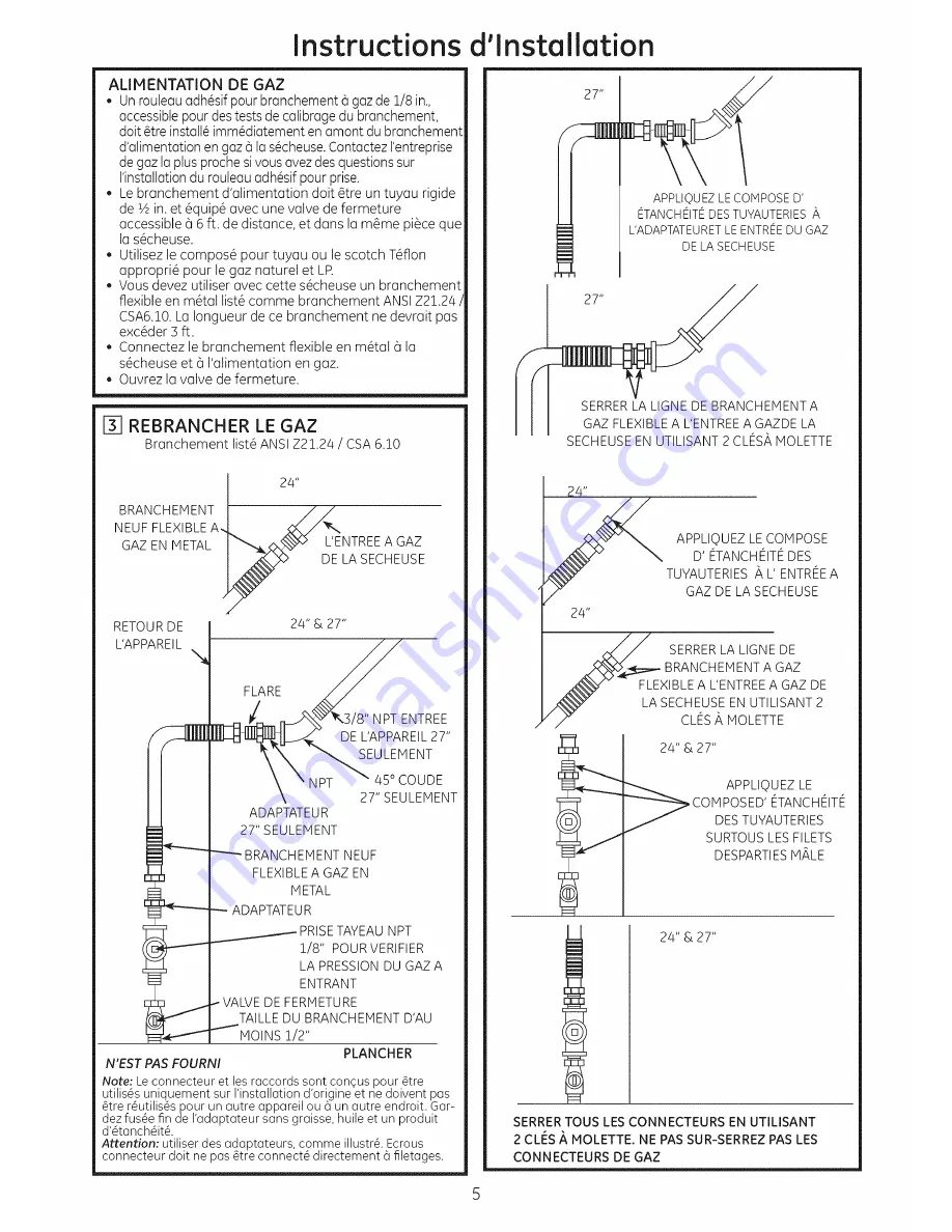 GE GTUP270GM1WW Installation Instructions Manual Download Page 17