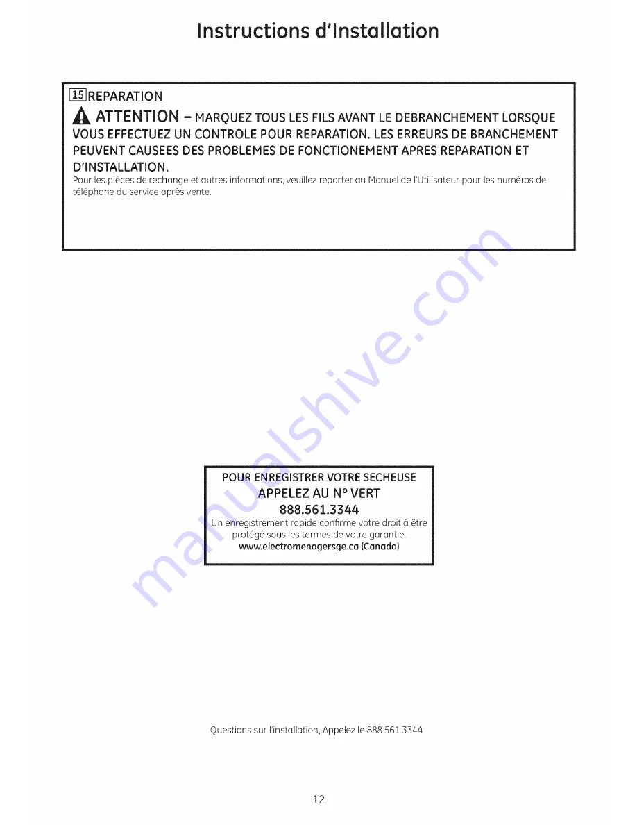 GE GTUP270GM1WW Installation Instructions Manual Download Page 24