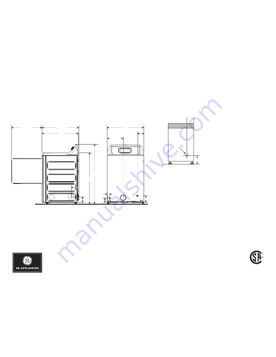 GE GTX65GBSJWS Dimensions And Installation Information Download Page 2