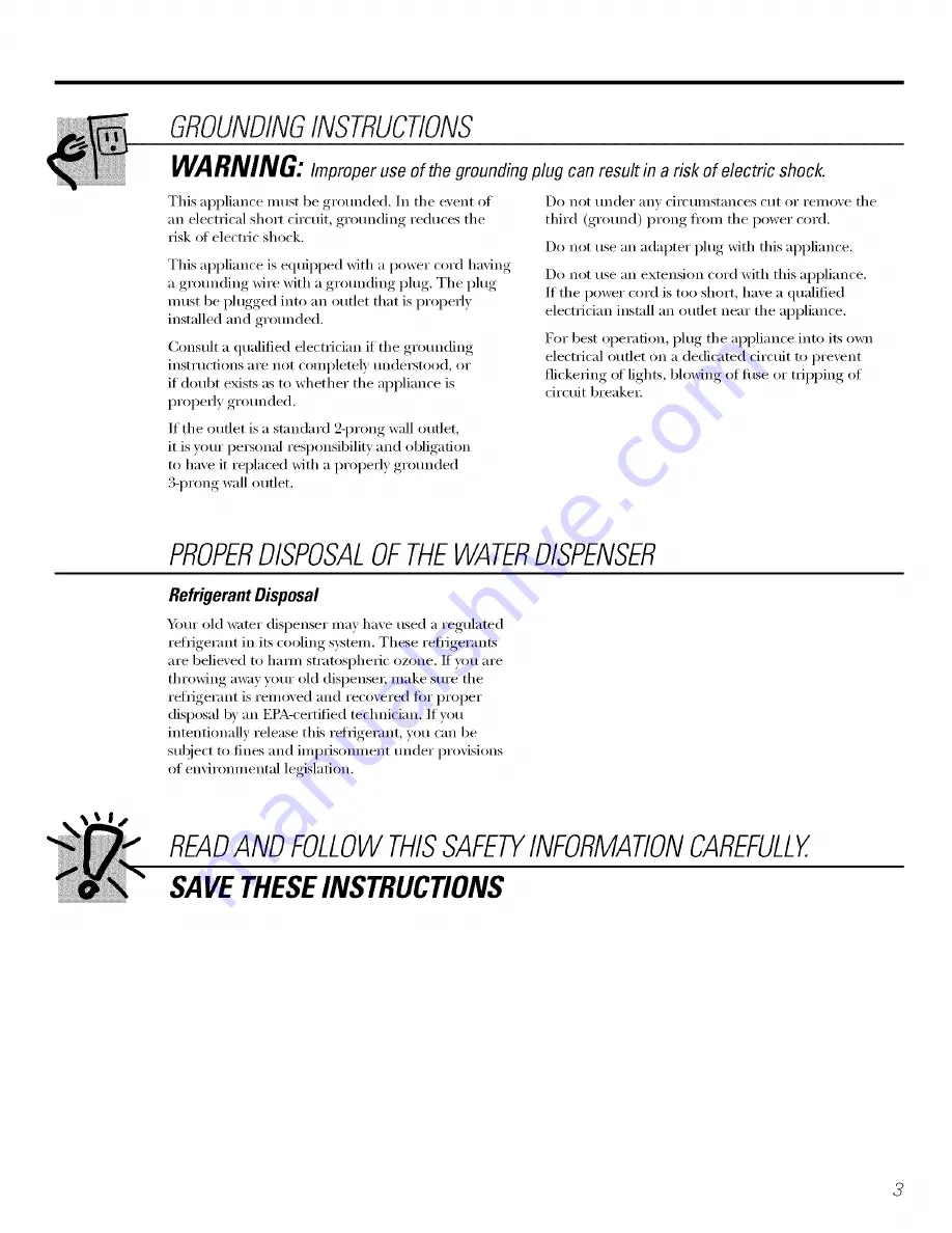 GE GXCFI5HWW Owner'S Manual Download Page 3