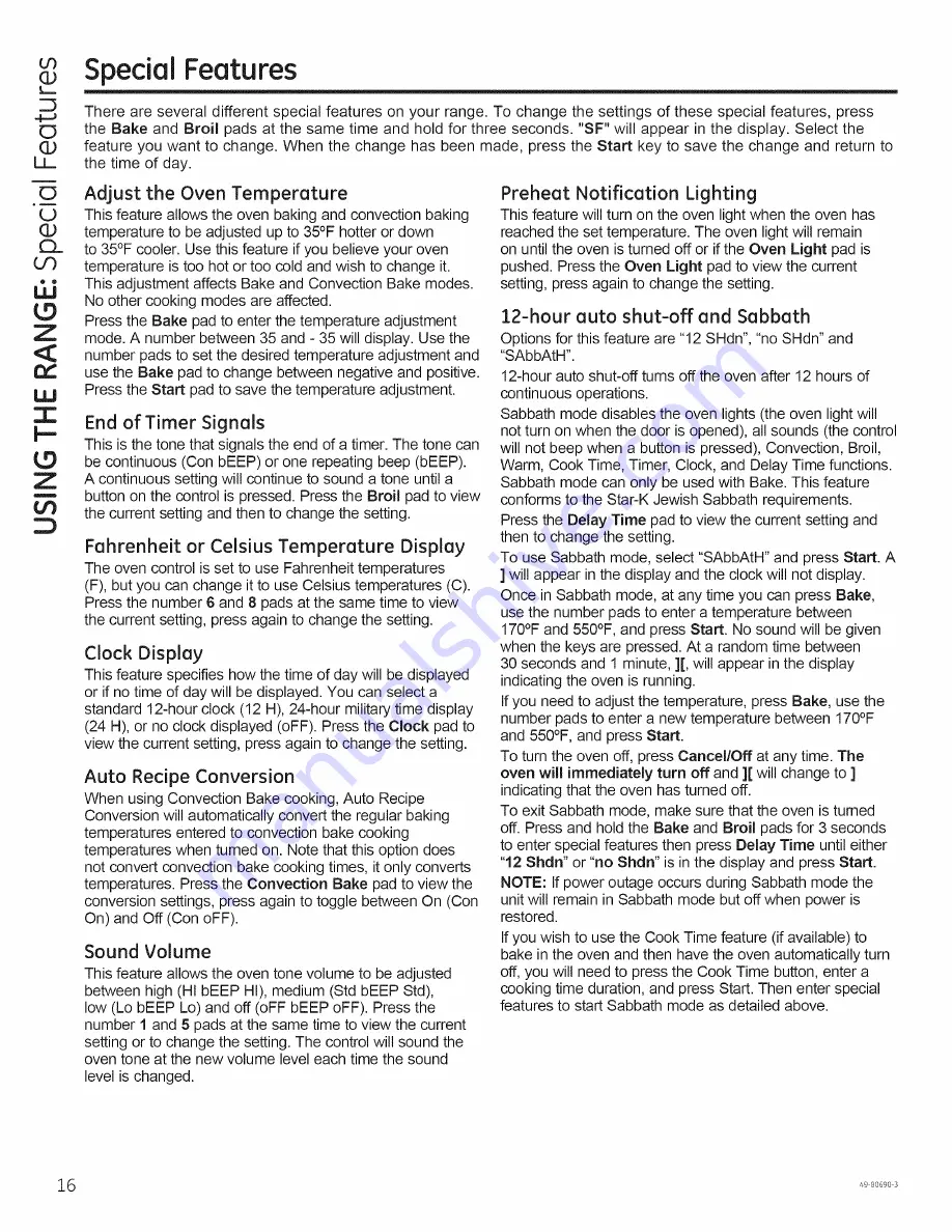 GE JB745 Owner'S Manual Download Page 16