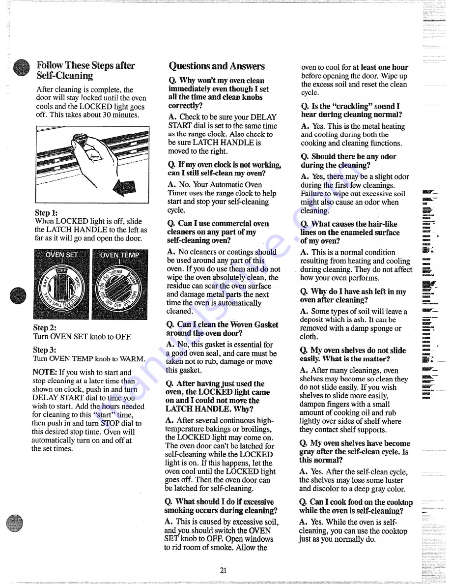 GE JBP22K Use And Care Manual Download Page 21