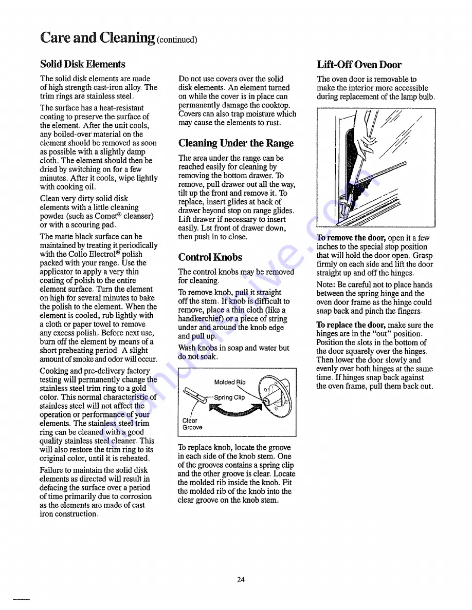 GE JBP29G Use And Care & Installation Manual Download Page 24