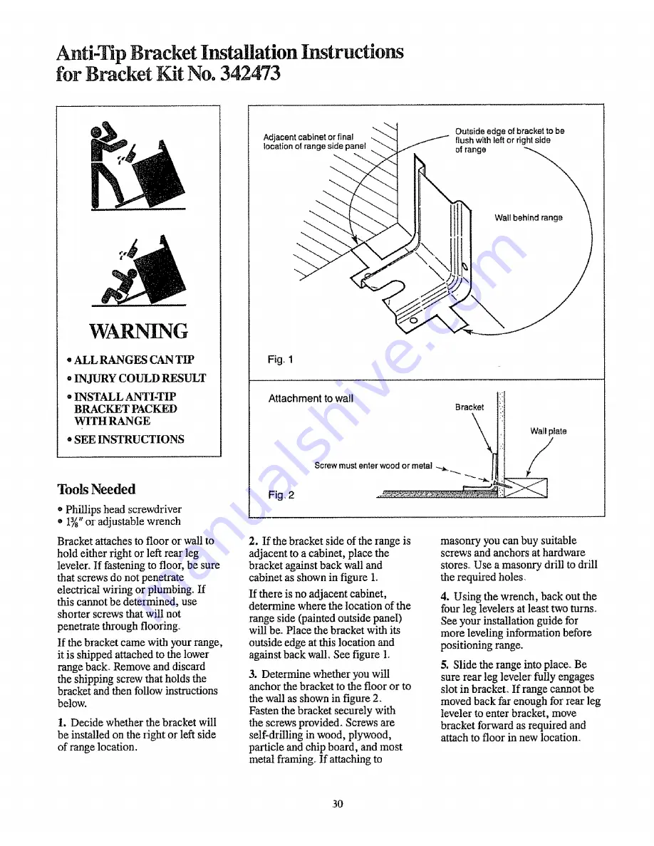 GE JBP29G Use And Care & Installation Manual Download Page 30