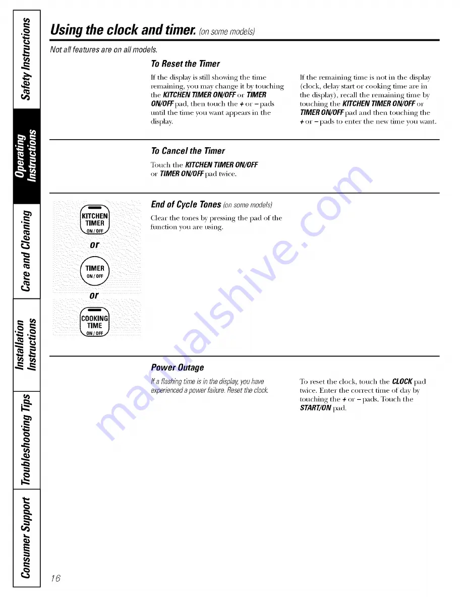 GE JBS03 Owner'S Manual And Installation Instructions Download Page 16