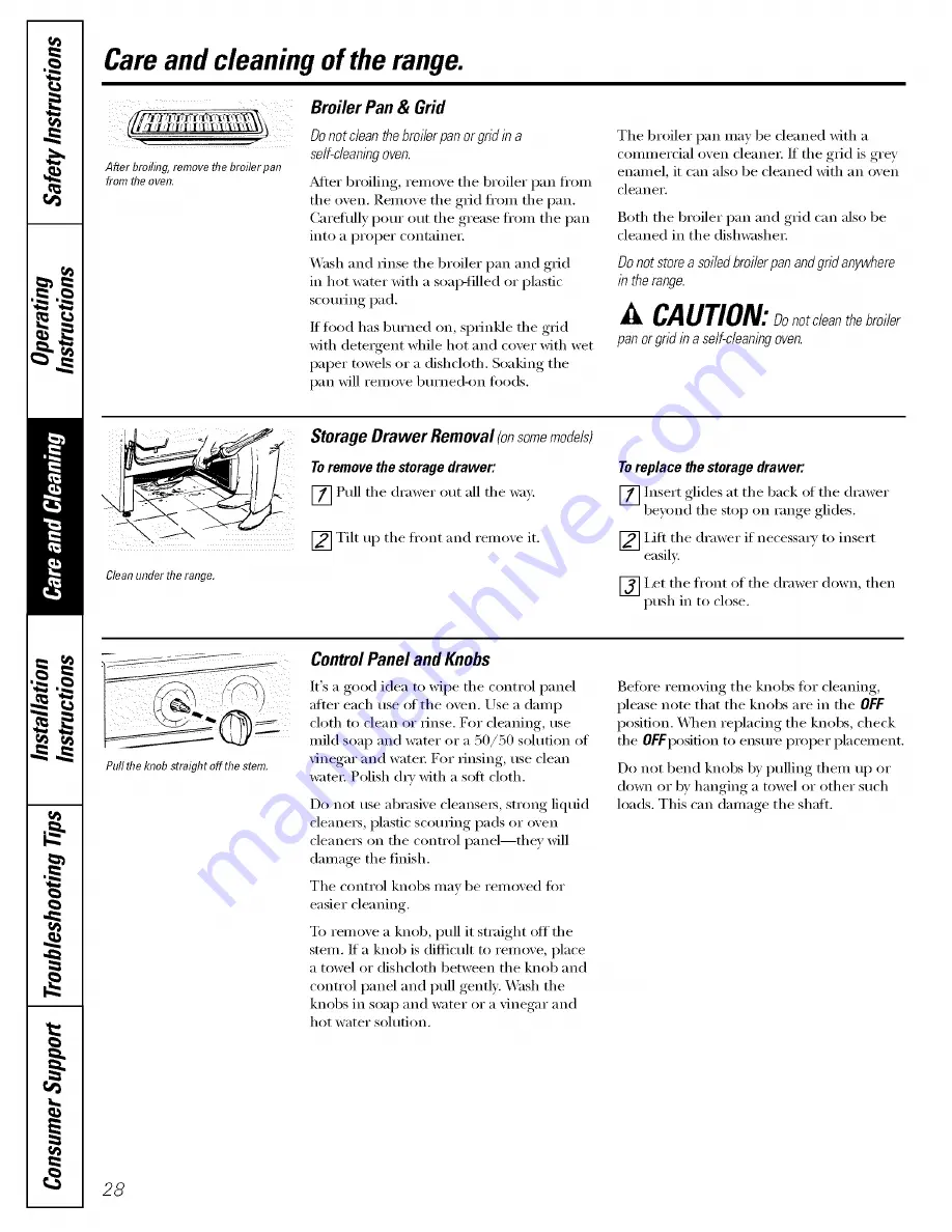 GE JBS03 Owner'S Manual And Installation Instructions Download Page 28